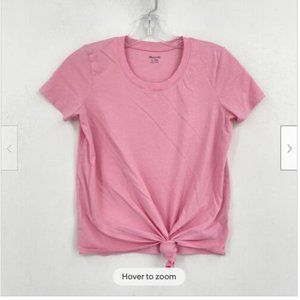 Pink Tie Front Madewell Cropped T-Shirt